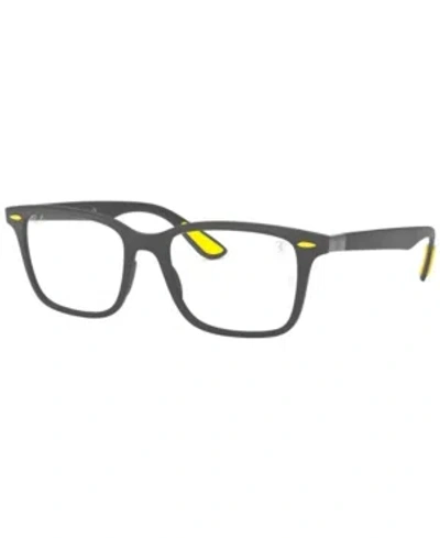 Ray Ban Scuderia Ferrari Rx7144m Men's Square Eyeglasses In Matte Gray