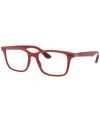 Ray Ban Scuderia Ferrari Rx7144m Men's Square Eyeglasses In Matte Red