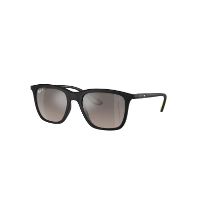 Ray Ban Scuderia Ferrari Sainz Special Edition 2024 Sunglasses Black Frame Silver Lenses Polarized 54-20