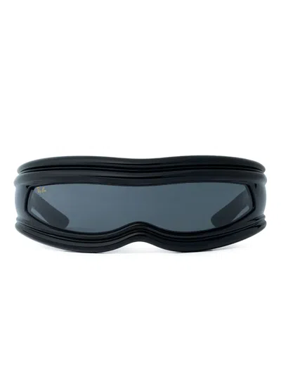 Ray Ban Shield-frame Sunglasses In Black