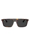 Ray Ban Shield-frame Tortoiseshell Sunglasses In Multi