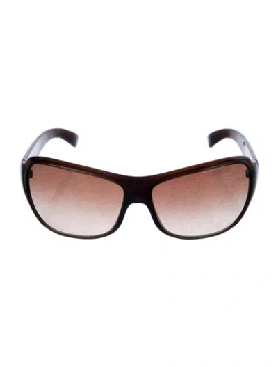 Pre-owned Ray Ban Shield Gradient Sunglasses In Brown