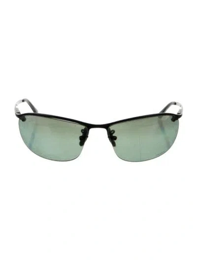 Pre-owned Ray Ban Shield Tinted Sunglasses In Black