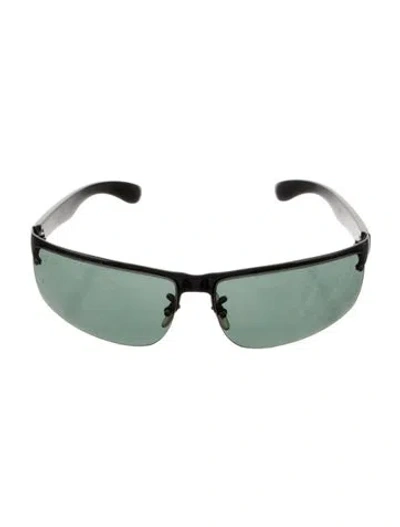 Pre-owned Ray Ban Shield Tinted Sunglasses In Black