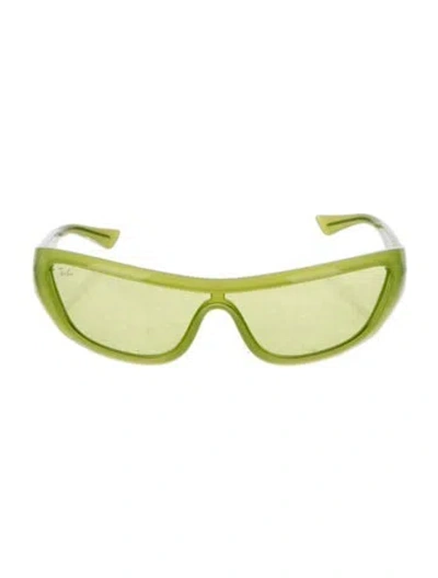 Pre-owned Ray Ban Shield Tinted Sunglasses In Green