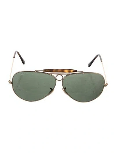 Pre-owned Ray Ban Shooter Aviator Sunglasses In Gold