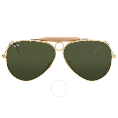 Ray Ban Shooter Green Classic G-15 Aviator Unisex Sunglasses Rb3138 001 58