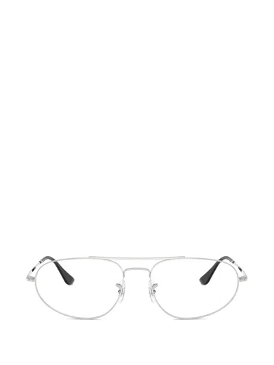 Ray Ban Oval-frame Glasses In Silver