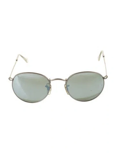 Pre-owned Ray Ban Silver Flash Mirror Round Sunglasses