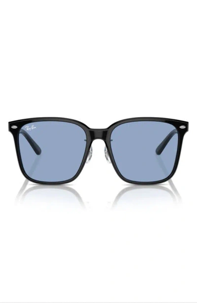 Ray Ban Slim Square 57mm Sunglasses In Black