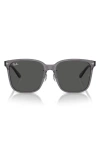 Ray Ban Slim Square 57mm Sunglasses In Transparent Grey