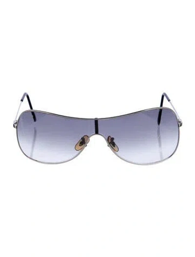 Pre-owned Ray Ban Small Shield Sunglasses In Silver