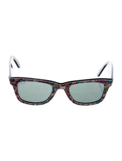 Pre-owned Ray Ban Special Series #4 Wayfarer Sunglasses In Black/blue
