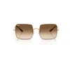 Ray Ban Square 1971 Classic Sunglasses Rose Gold Frame Brown Lenses 54-19