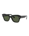 Ray Ban Square Acetate Sunglasses, 49mm In Black