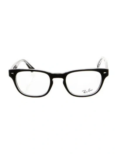 Pre-owned Ray Ban Square Eyeglasses In Black
