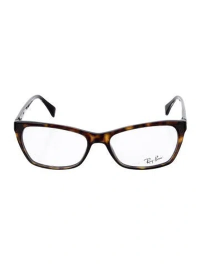 Pre-owned Ray Ban Square Eyeglasses In Brown