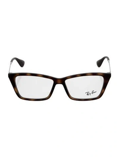Pre-owned Ray Ban Square Eyeglasses In Brown