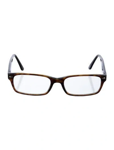 Pre-owned Ray Ban Square Eyeglasses In Brown