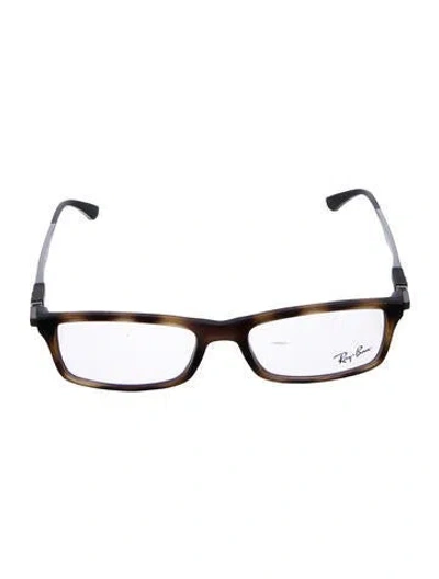 Pre-owned Ray Ban Square Eyeglasses In Brown