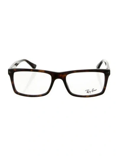 Pre-owned Ray Ban Square Eyeglasses In Brown