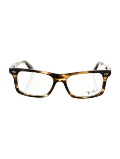 Pre-owned Ray Ban Square Eyeglasses In Brown