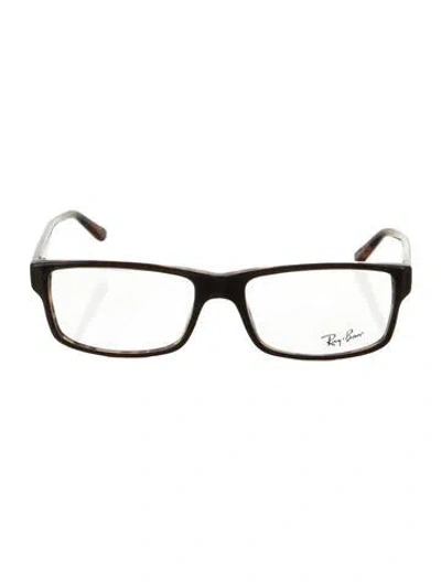 Pre-owned Ray Ban Square Eyeglasses In Brown