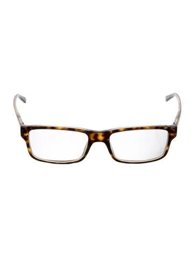 Pre-owned Ray Ban Square Eyeglasses In Brown