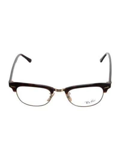 Pre-owned Ray Ban Square Eyeglasses In Brown
