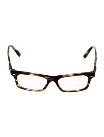 Pre-owned Ray Ban Square Eyeglasses In Brown