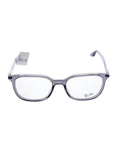 Pre-owned Ray Ban Square Eyeglasses In Clear/grey