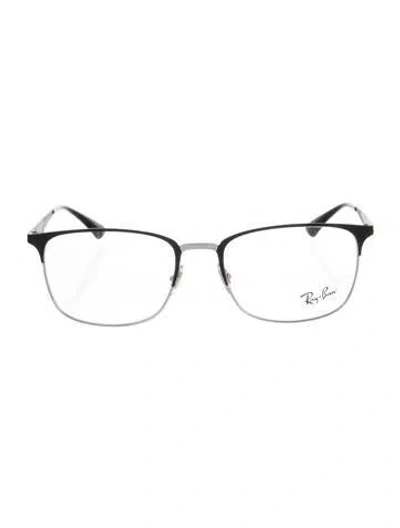 Pre-owned Ray Ban Square Eyeglasses In Silver
