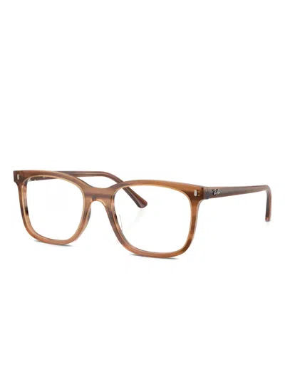 Ray Ban Square-frame Glasses In Brown
