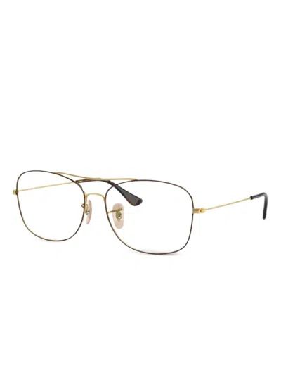 Ray Ban Rb6499 Optics Eyeglasses Gold Frame Demo Lens Lenses Polarized 55-15