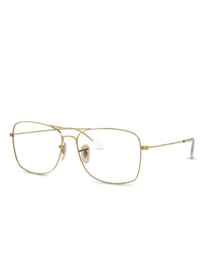 Ray Ban Brille Mit Eckigem Gestell In Gold