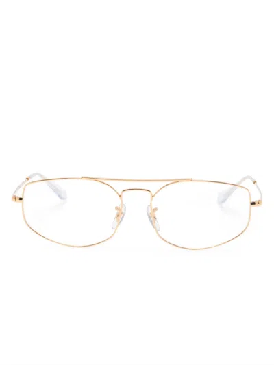 Ray Ban Square-frame Glasses In Gold