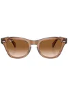 Ray Ban Square-frame Gradient-lens Sunglasses In Braun