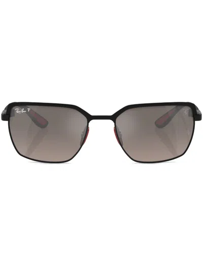 Ray Ban Scuderia Ferrari Collection Square-frame Sunglasses In Black