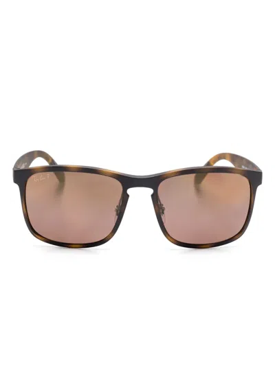 Ray Ban Square-frame Sunglasses In Brown