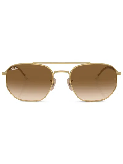 Ray Ban Square-frame Sunglasses In Gold