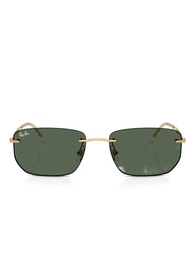Ray Ban Square-frame Tinted Sunglasses In Gold