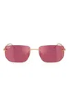 Ray Ban Square-frame Tinted Sunglasses In Gold