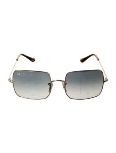 Pre-owned Ray Ban Square Gradient Sunglasses In Brown/gold