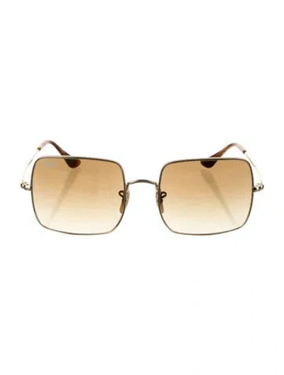 Pre-owned Ray Ban Square Gradient Sunglasses In Gold