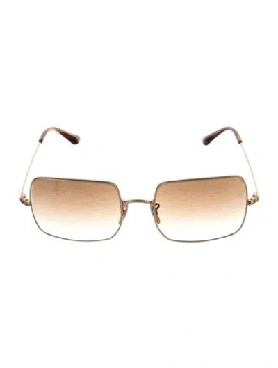 Pre-owned Ray Ban Square Gradient Sunglasses In Gold/metallic