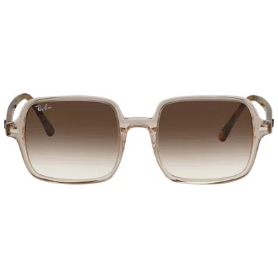 Ray Ban Square Ii Light Brown Gradient Unisex Sunglasses Rb1973 128151 53 In Burgundy