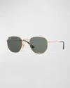 Ray Ban Square Metal Keyhole Sunglasses In Yellow Multi
