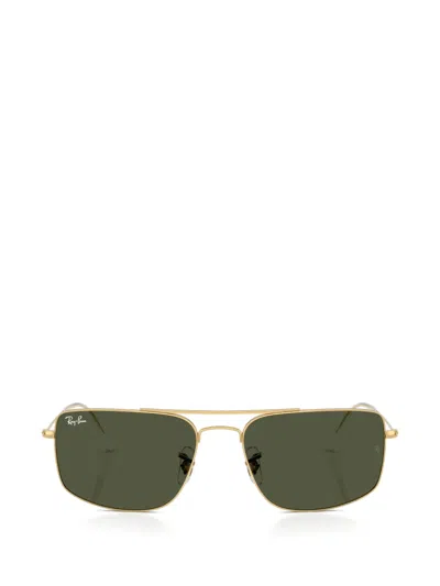 Ray Ban Square Metal Sunglasses In Brown