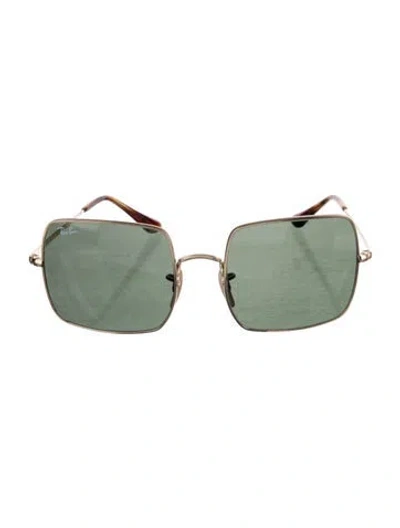 Pre-owned Ray Ban Square Square Sunglasses In Gold