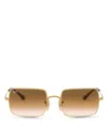 Ray Ban Ray-ban Square Sunglasses, 54mm In Gold/brown Gradient